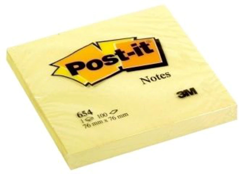 Notite adezive Post-it®, Galben Canary yellow, 76 mm x 76 mm, 100 file/bucata, 100% PEFC