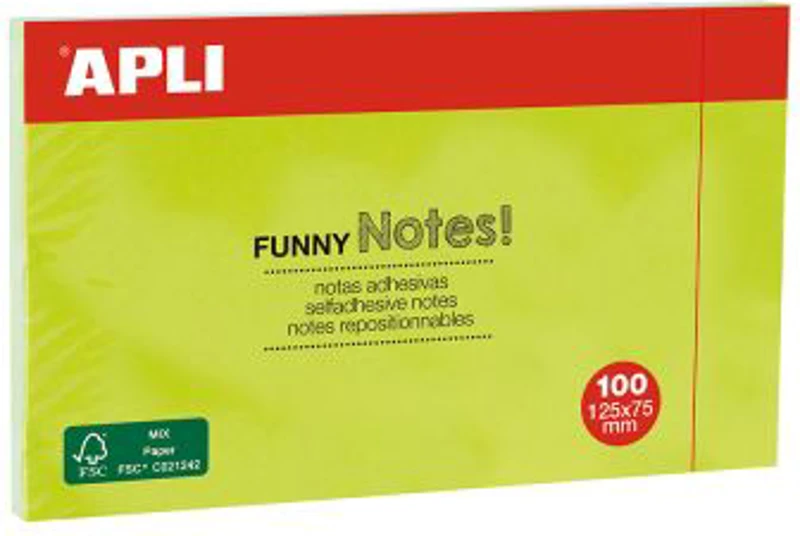 Notite adezive, Apli, 125 x 75 mm, verde, 100 file/set