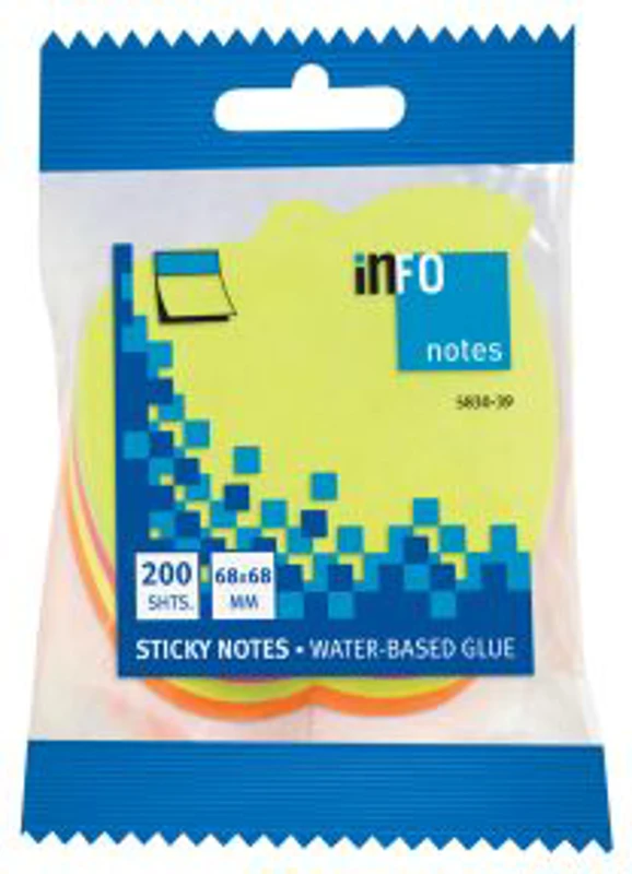 Notite adezive InFO, 70x70 mm, forma mar