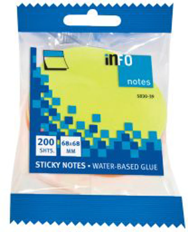 Notite adezive InFO, 70x70 mm, forma bulina