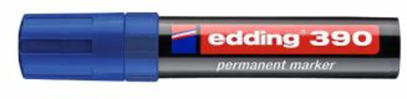 Marker permanent Edding 390, corp plastic, varf retezat 4-12 mm, albastru