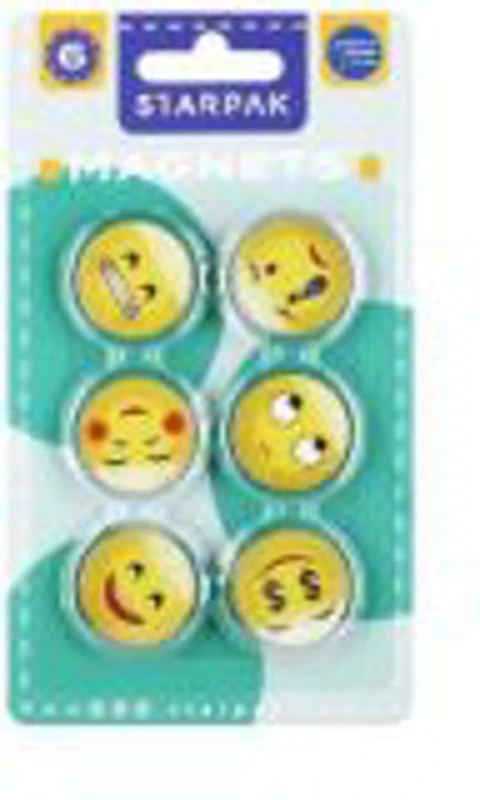 Magneti Starpak emoji, 33mm, 6 bucati, 528365