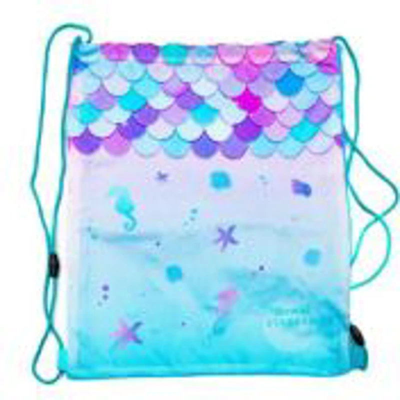 Rucsac cu snur pentru copii Starpak Mermaid 527156, roz cu turcoaz, 38. 5x33 cm