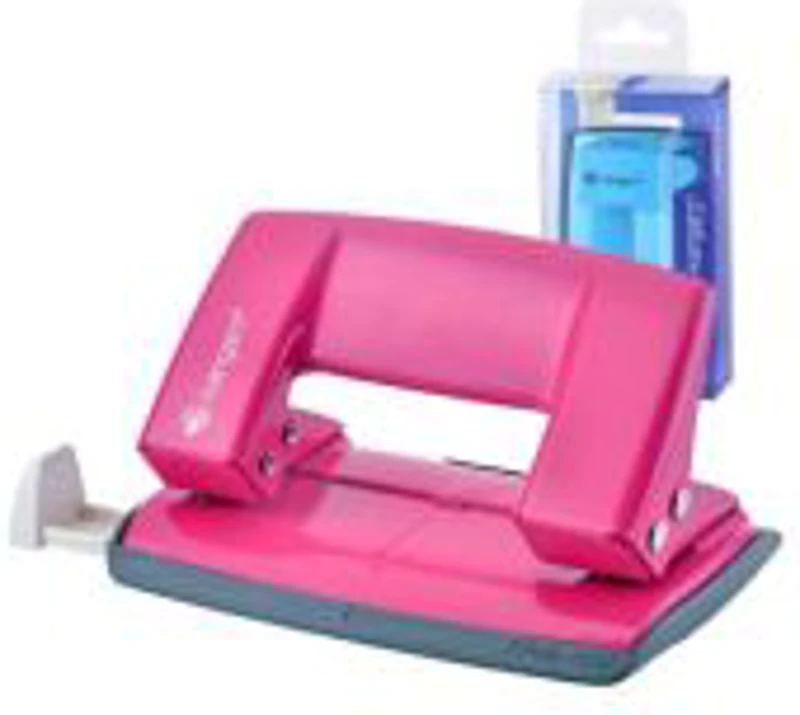 Perforator Kangaro AION-10G/S, 10 coli, metalic, roz fucsia, blister
