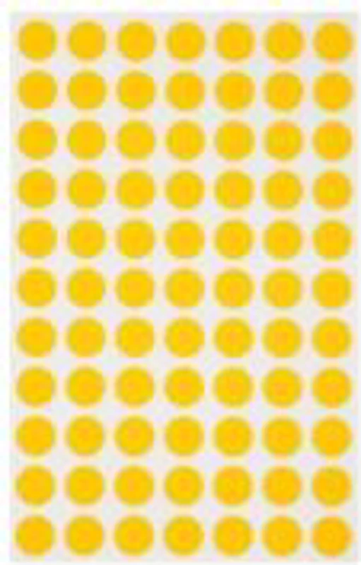 Etichete autocolante Agipa 111834, 77/A6, 8 mm, permanente, rotund, galben, top 6 coli (462 buc.)