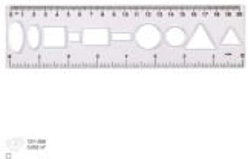 Rigla Ark 038, 20cm, plastic, cu sablon forme geometrice