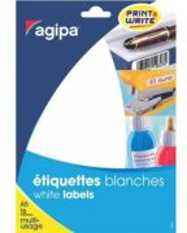 Etichete autocolante Agipa 111832, 77/A6, 8 mm, permanente, rotund, albastru, top 6 coli (462 buc.)