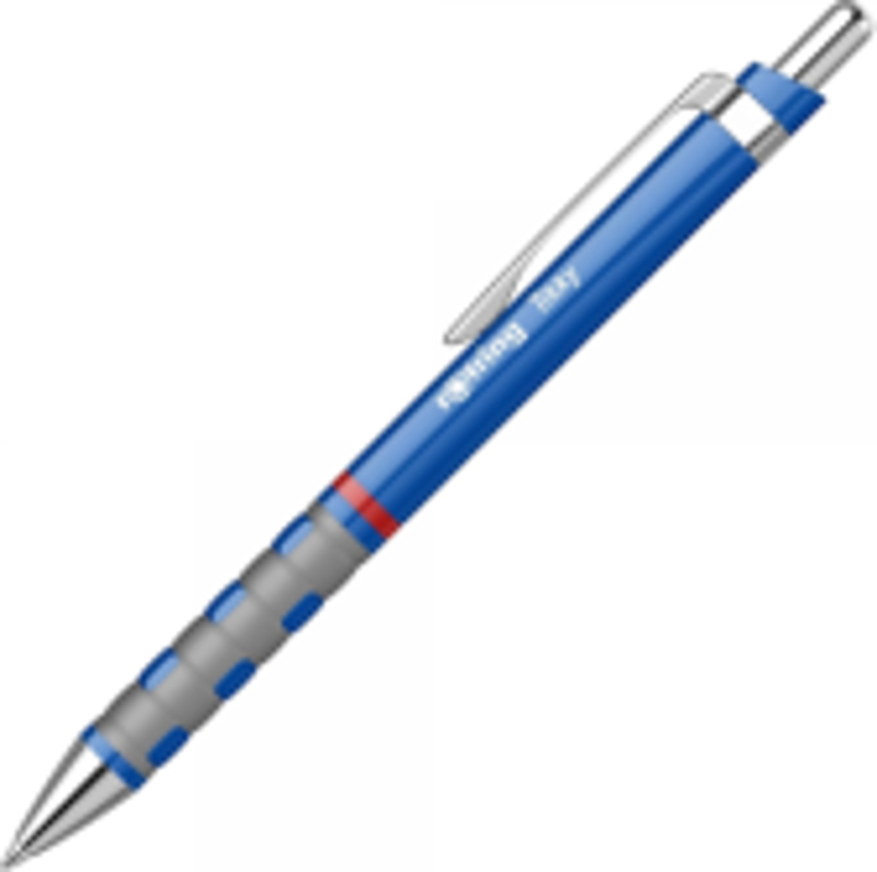 Pix cu bila Rotring Tikky, 0. 7mm, cu mecanism, grip cauciucat, albastru