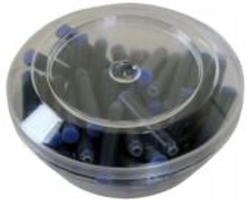 Patroane cerneala scurte (rezerve) Cresco 80048, cerneala albastra, cutie plastic OZN cu 50 buc