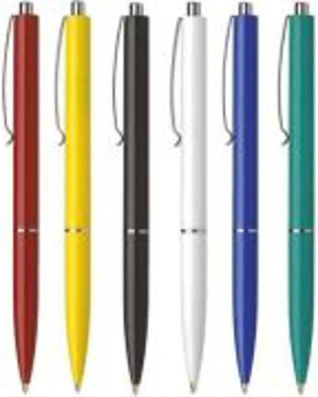 Pix cu bila Schneider K15 2863, 0. 7mm, cu mecanism, corp diverse culori, scris albastru