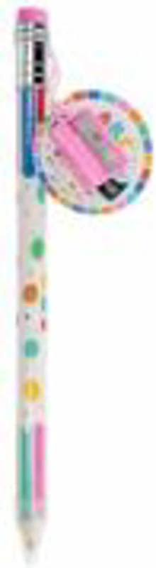 Creion multicolor Trendhaus Jumbo XXL CH31235, HB, cu guma de sters si ascutitoare