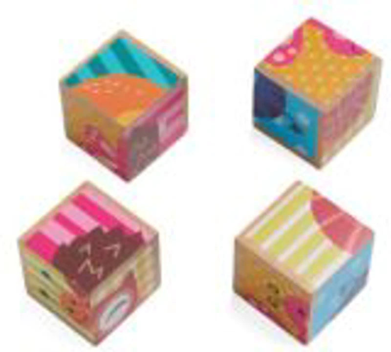 PUZZLE DIN LEMN CU ANIMALE, 4 PIESE, MOMKI