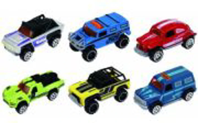 Macheta Die Cast, set 3 masinute, diverse culori si modele, 1/64