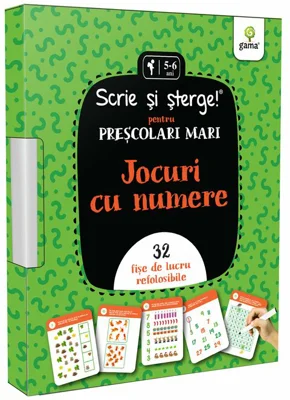 Jocuri cu numere. Prescolari mari. Scrie si sterge!