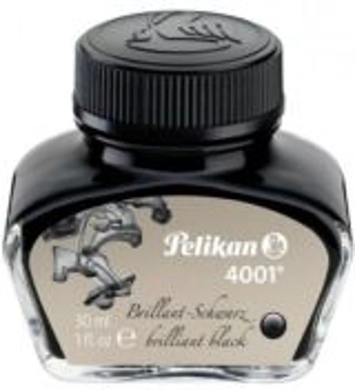 Calimara cu cerneala 4001 301051, cerneala neagra (lucioasa), 30ml, Pelikan