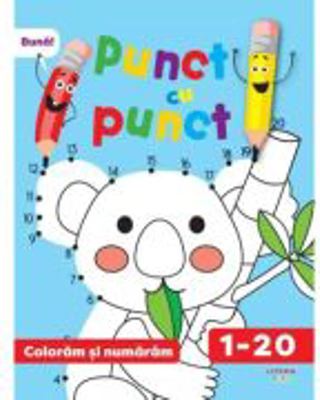 Punct cu punct. Coloram si numaram de la 1 la 20