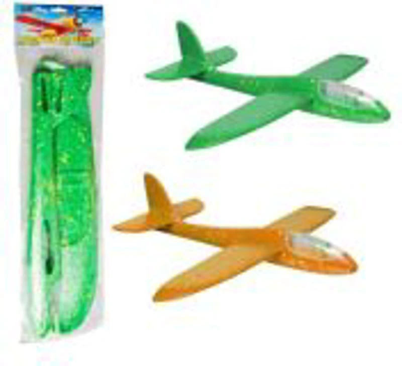 Avion din polistiren, cu led, 37x35 cm