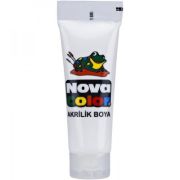 Culoare acrilica 75 ml, alb, Nova Color