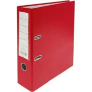 Biblioraft plastifiat dezasamblat, A4, portret, 7. 5cm, rosu, buzunar eticheta, inele metalice
