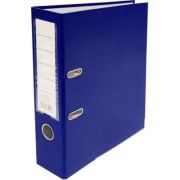 Biblioraft plastifiat dezasamblat, A4, portret, 7. 5cm, albastru inchis, buzunar eticheta, inele metalice