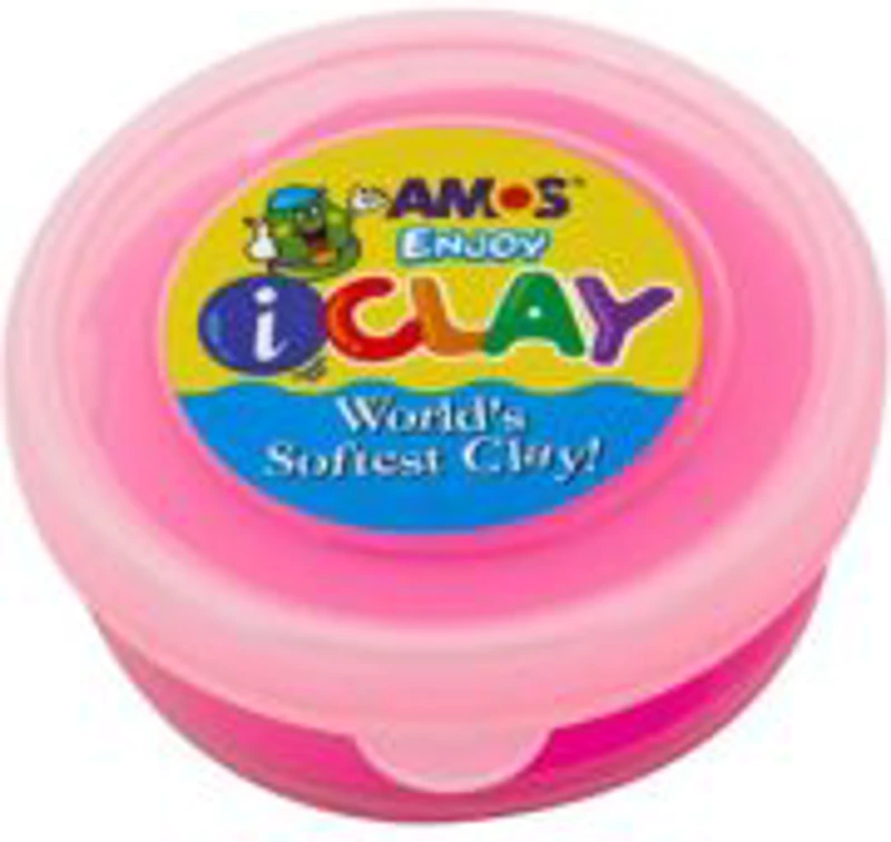Plastilina Amos iClay PVCIC18G, 18g, Roz fluorescent