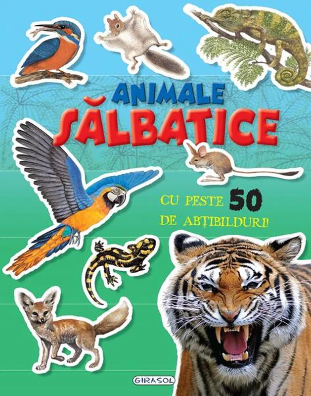 Mai caută și lipește - Animale sălbatice - Paperback - Girasol