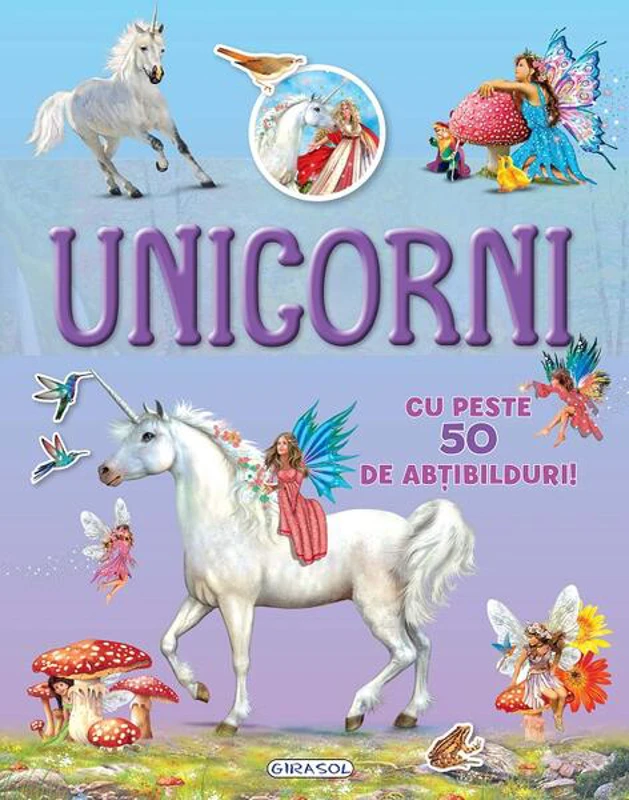Mai caută și lipește - Unicorni - Paperback - Girasol