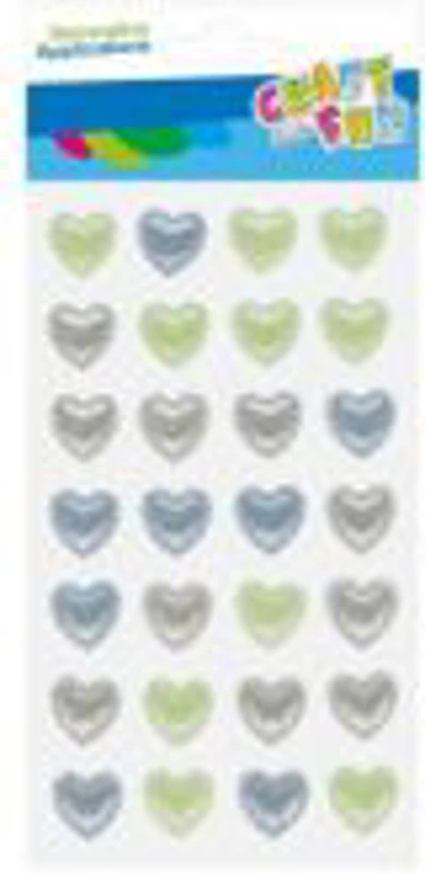 Accesorii creatie - stickere autoadezive - inimi culori reci, set 28 buc, Craft with Fun 531839