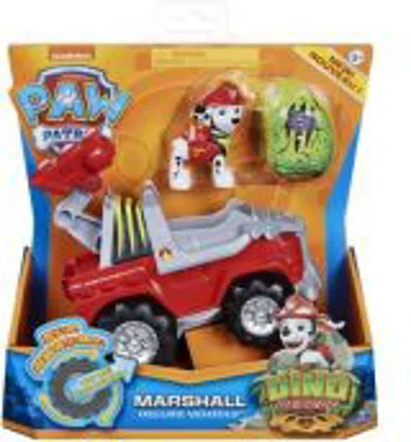 Set vehicul cu catelus Marshall si figurina Dino surpriza, Patrula Catelusilor