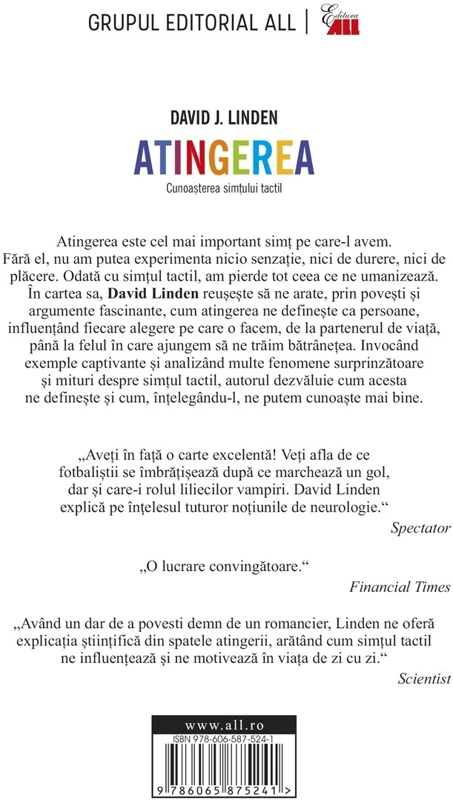 Atingerea. Cunoasterea simtului tactil - David J. Linden