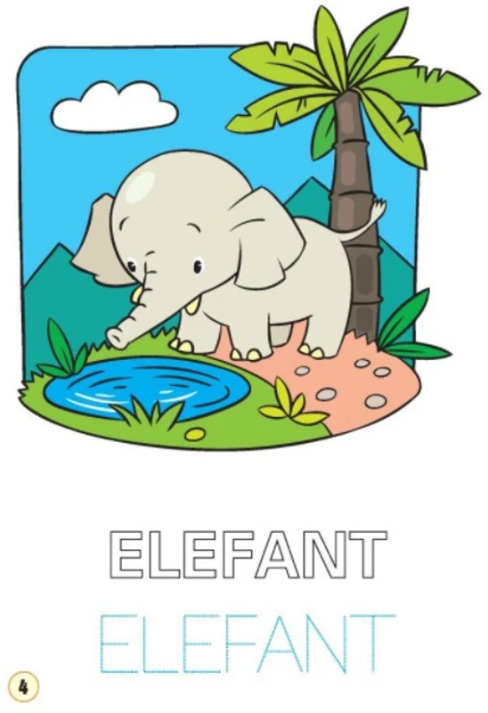Limba engleza. Animale din savana. Colouring Book