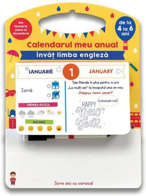 Calendarul meu anual: Invat limba engleza - de la 4 la 6 ani