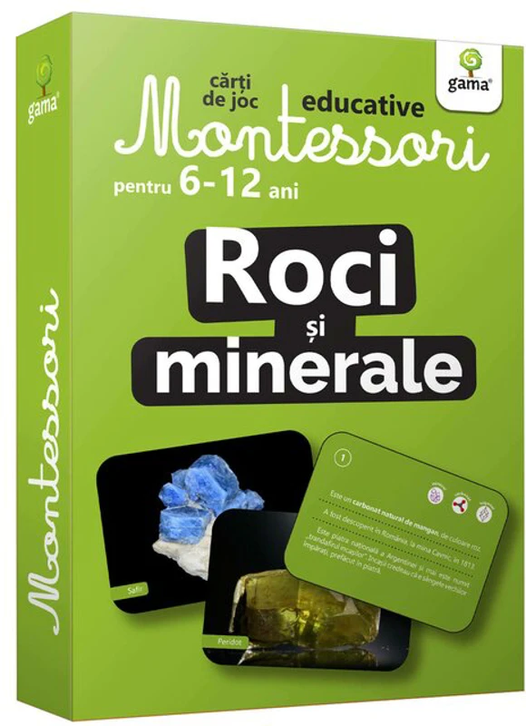 Roci si minerale. Carti de joc educative Montessori 6-12 ani