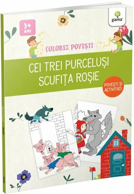 Colorez povesti. Cei trei purcelusi. Scufita Rosie