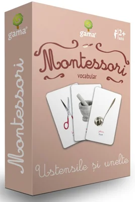 Carti de joc Montessori. Vocabular. Ustensile si unelte