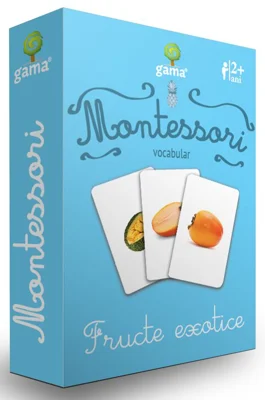 Carti de joc Montessori. Vocabular. Fructe exotice