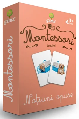 Carti de joc Montessori. Notiuni opuse