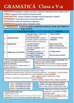 Plansa. Gramatica - Clasa a V-a
