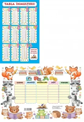 Plansa tabla inmultirii / orar scolar
