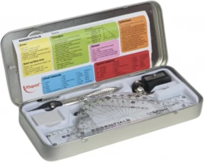 Trusa geometrie Maped Essentials metal, 9 piese