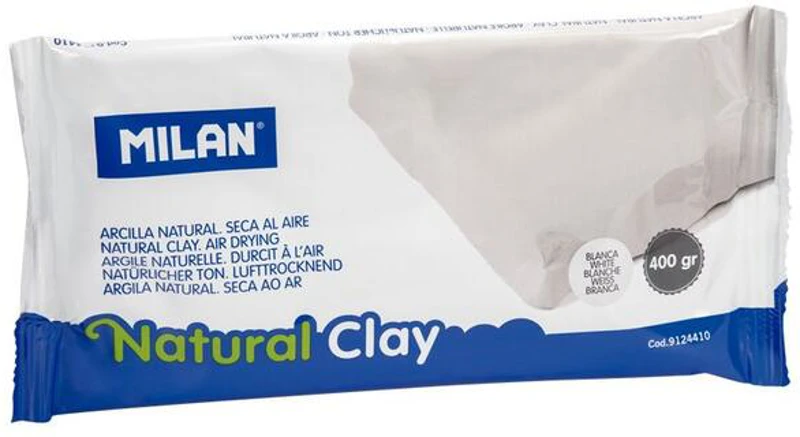 Lut natural pentru modelaj Milan, alb, 400g