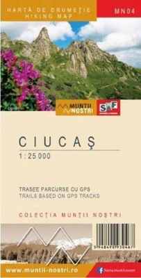 Munții Ciucaș. Hartă de drumeție