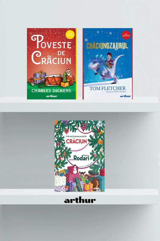 Pachetul cu povești de Crăciun ( Crăciunozaurul, Poveste de Crăciun, Cele mai frumoase povești de Crăciun ale lui Gianni Rodari) - Charles Dickens, Gianni Rod...