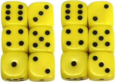 Set 12 zaruri 12 mm - galben opac
