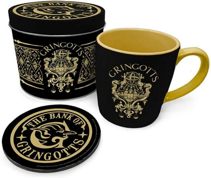 Set de cană 370 ml și coaster cu cutie Harry Potter - Gringotts