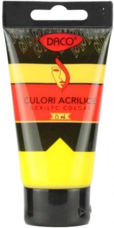 Culori acril 75 ml DACO, galben mediu