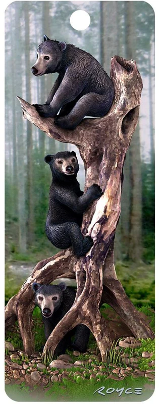 Semn de carte 3D - Black Bears