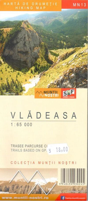 Munții Vlădeasa. Hartă de drumeție