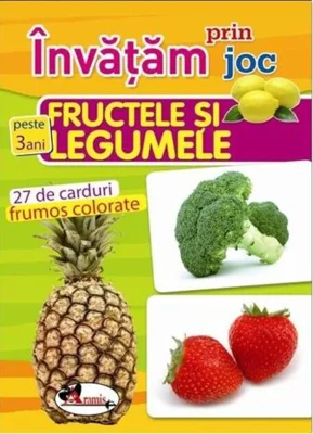 Învățam prin joc fructele și legumele. Cărți de joc educative (+3 ani)