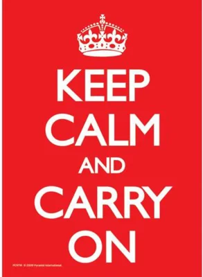 Keep Calm and Carry On (Red) Postcard, Pyramid
